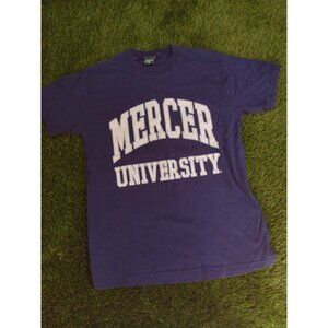 Mercer University Short Sleeve Blue Tee Shirt Size Medium 28 In